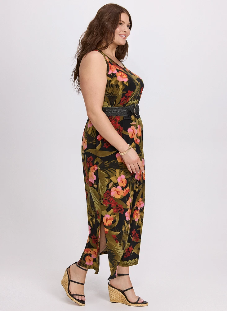 Tropical Jersey Maxi Dress