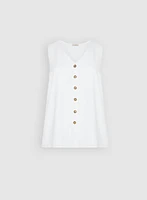 Blouse sans manches boutonnée