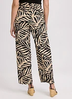 Pantalon Olivia large à motif palmier