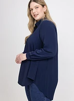 Asymmetric High-Low Hem Blouse