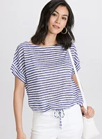 Striped Drawstring Top
