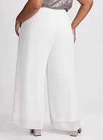 Olivia Chiffon Wide-Leg Pants