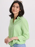 Textured Button-Down Blouse