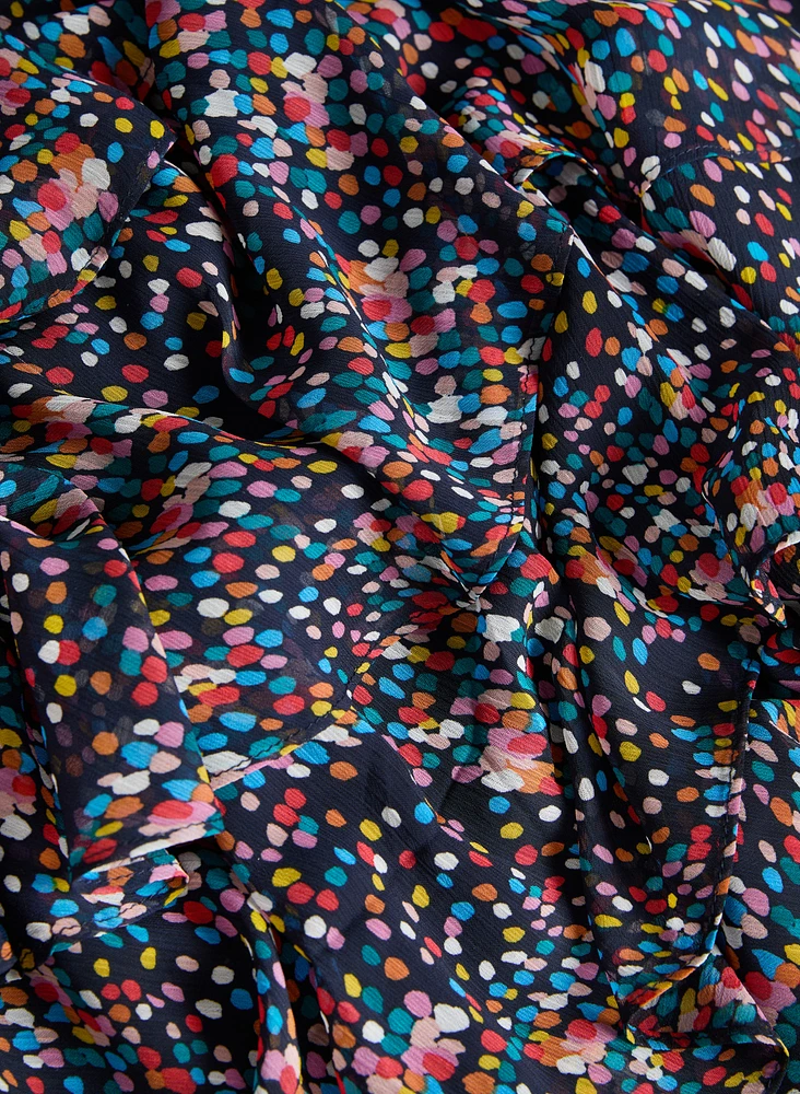 Tiered Confetti Print Dress