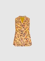 Blouse léopard à effet cravate