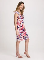 X-Neck Floral Dress