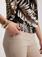 Tropical Ruched Waist Top