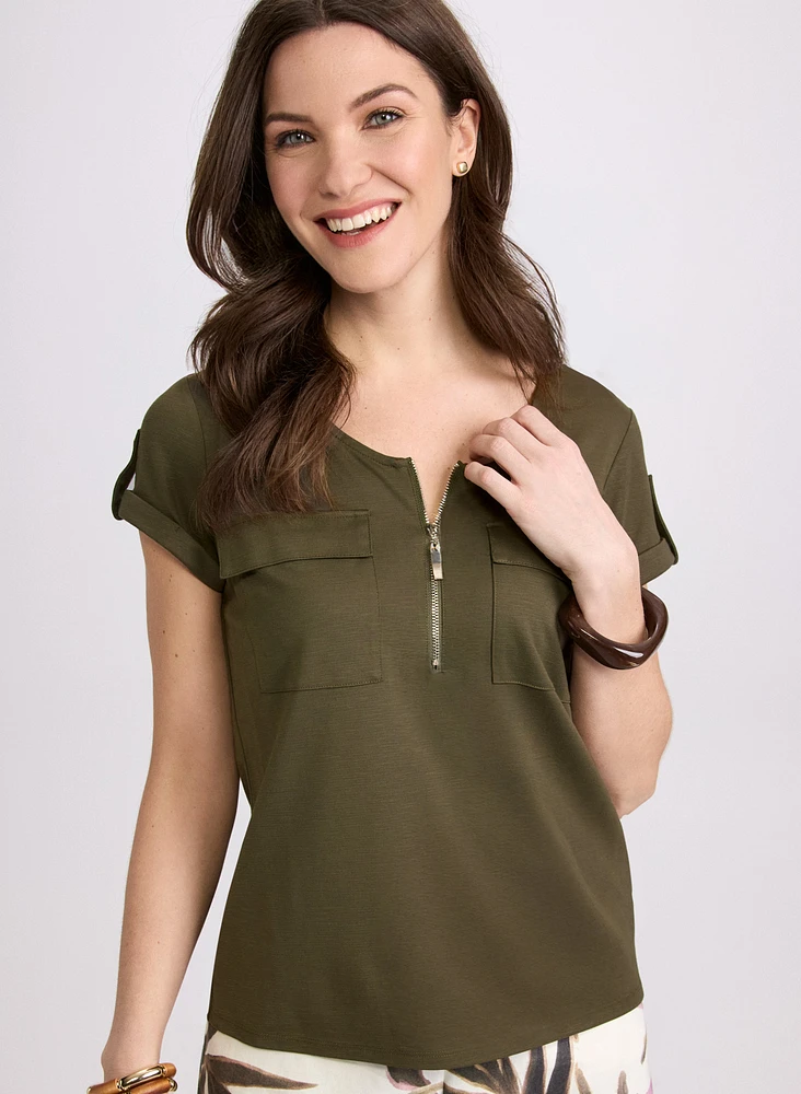 Zip Front T-Shirt