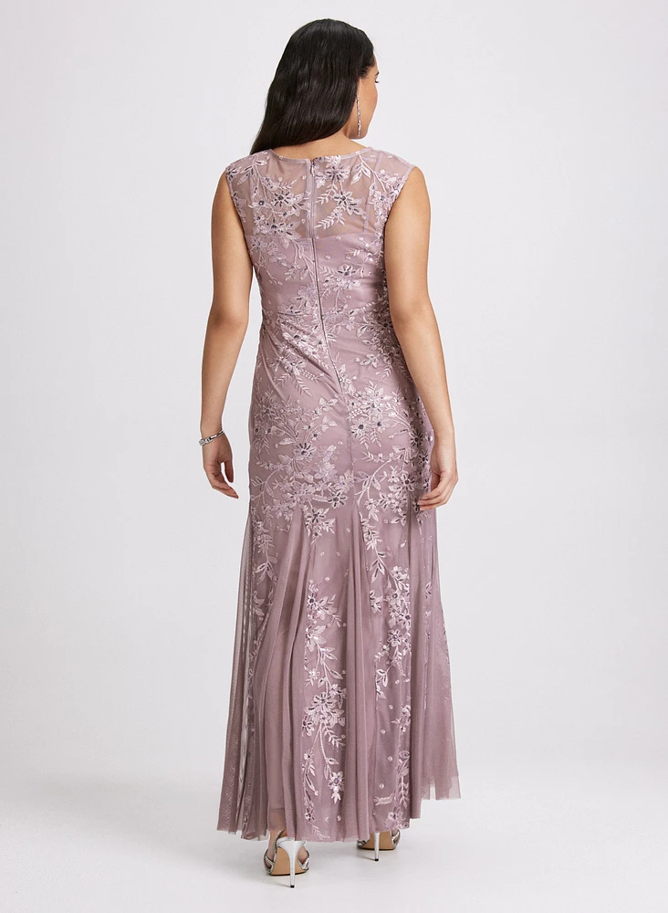 Embroidered Tulle Dress