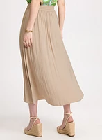 Satin Drawstring Waist Skirt