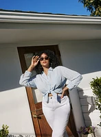 Studs Shadow Stripe Blouse