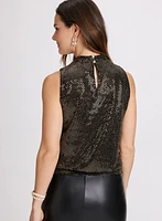 Sequined Sleeveless Top