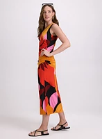 Ruched Palm Leaf Dress