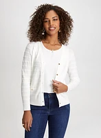Raised Stripe Motif Cardigan