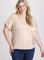 Satin V-Neck Blouse