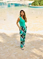 Tropical Print Pull-On Pants