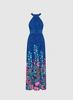 Leaf Print Maxi Dress