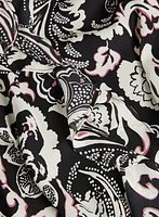 Paisley Print Ruffle Front Blouse