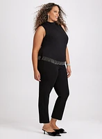 Emma Crystal Fringe Slim-Leg Pants