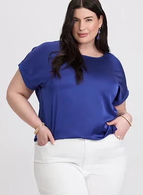 Satin Drop Shoulder Top