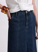 Jean Midi Skirt