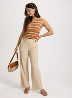 Wide-Leg Crepe Pants