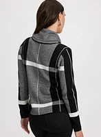 Plaid Cowl Neck Sweater