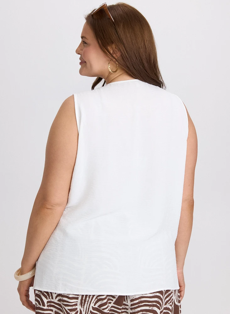 Blouse sans manches boutonnée