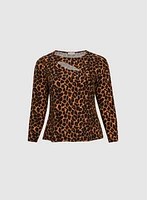 Leopard Print Cut-Out Top