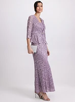 Glitter Lace Dress & Jacket Set