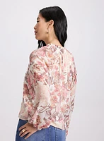 Floral Frilled Neck Blouse