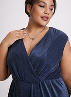 Glitter Knit Plissé Dress