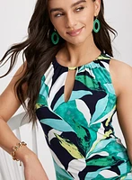 Tropical Print Midi Dress
