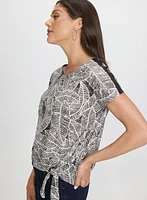T-shirt à motif de feuilles