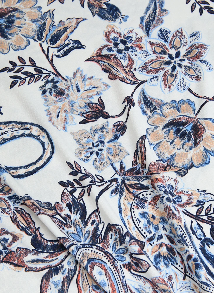 Paisley Tied-Hem Top