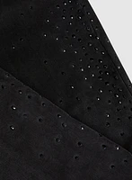 Rhinestone Detail Straight Leg Jeans