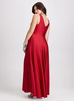 Sleeveless Plunging Neckline Dress