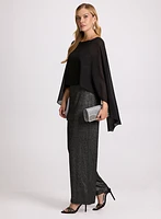 Sheer Capelet Overlay Jumpsuit