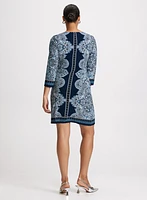 Paisley Print Keyhole Detail Dress