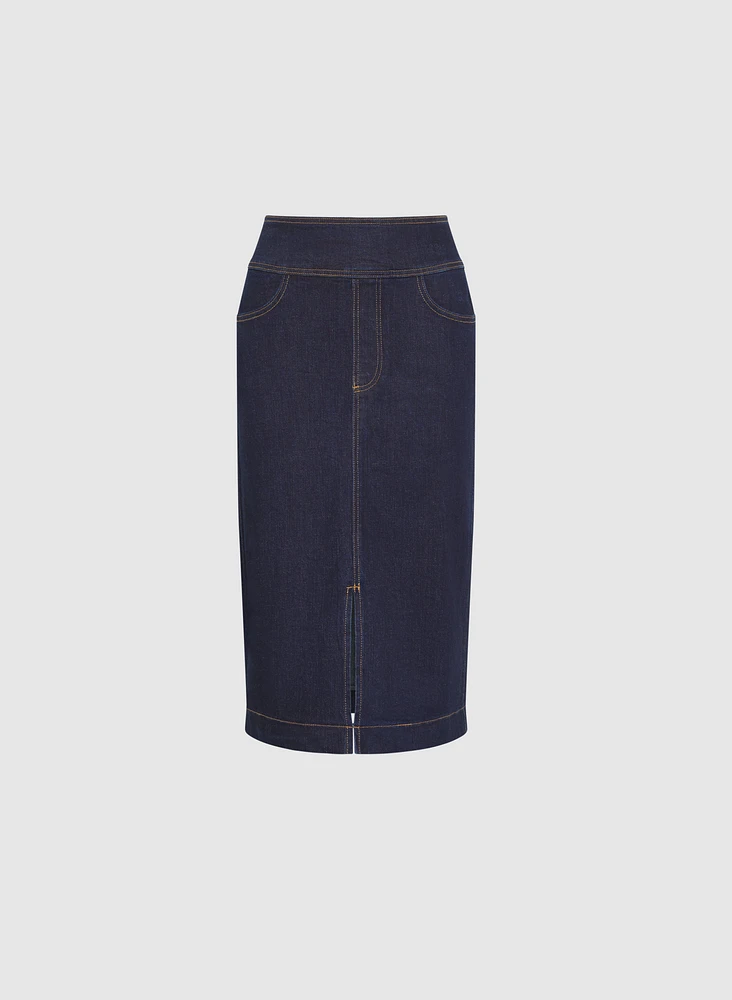 Slit Denim Skirt