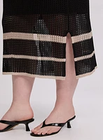 Joseph Ribkoff - Striped Open Knit Skirt
