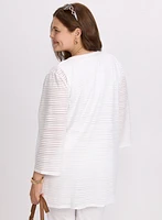 Textured Open Cardigan