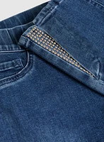 Embellished Hem Slit Jeans