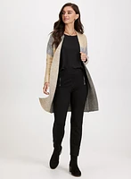 Colour Block Open-Front Cardigan