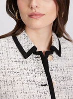 Veste en tweed à bandes contrastantes