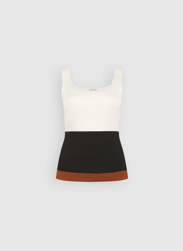 Knit Colour Block Tank Top
