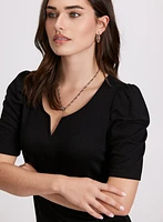 Puff Sleeve V-Neck Blouse