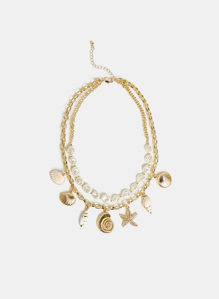 Seashell & Starfish Necklace