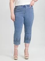 Embellished Denim Capris