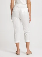 Cotton Drawstring Waist Cargo Capris